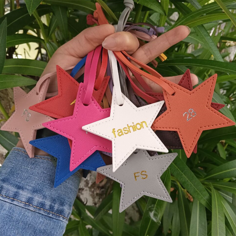 Monogram Keychain Leather - 1 pz iniziali gratuite stella a