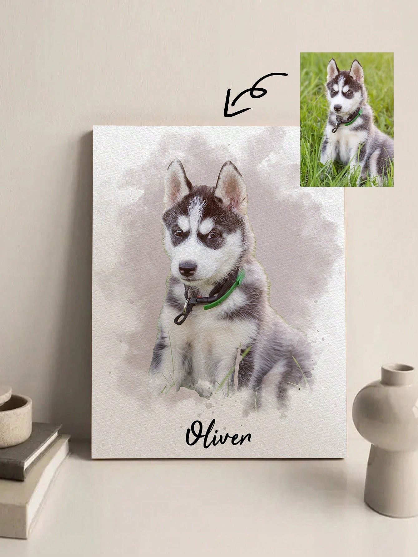 Pet Portrait Custom - Cornice fotografica personalizzata con ritratto di