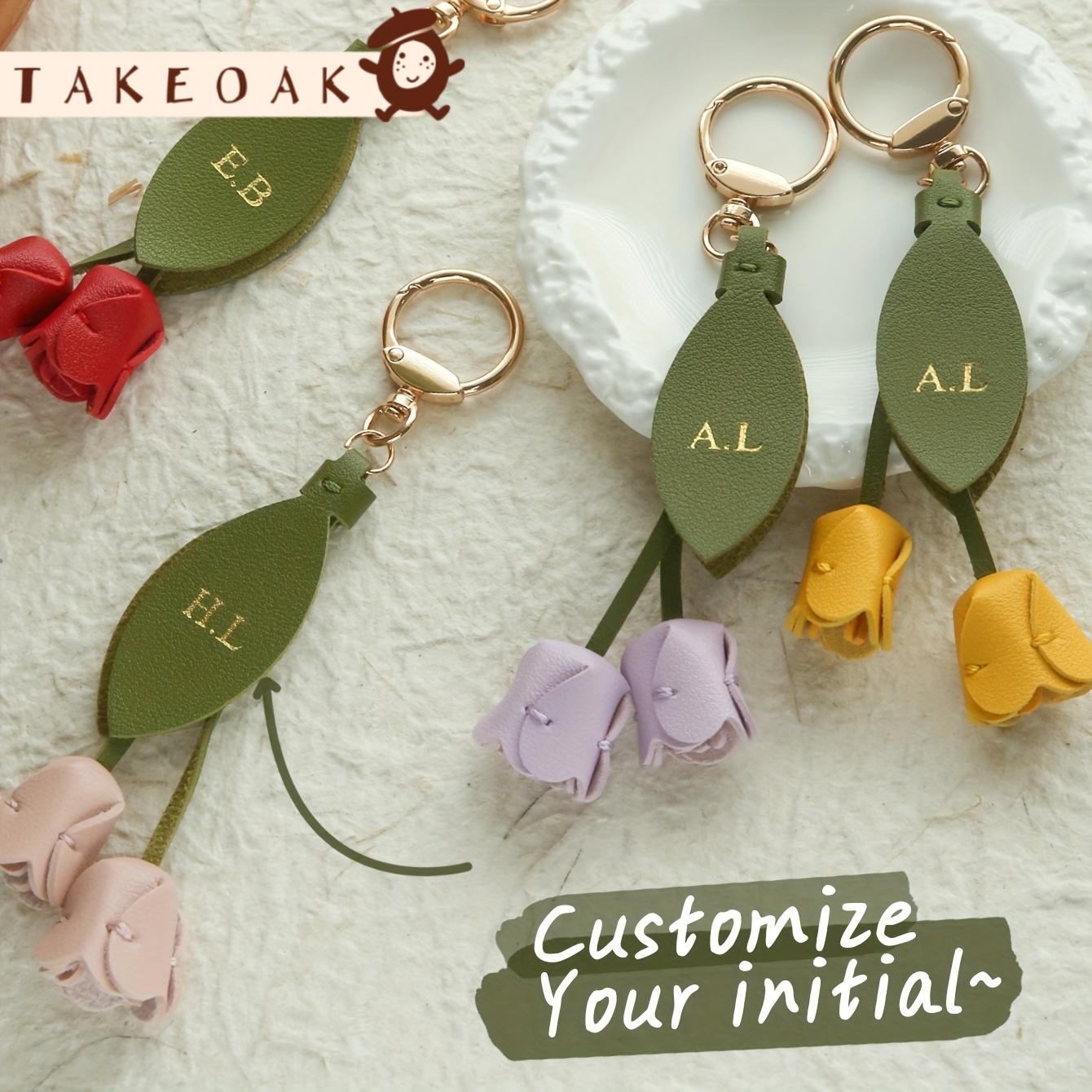 Monogram Keychain Leather - Portachiavi in Pelle Personalizzato con Iniziali,