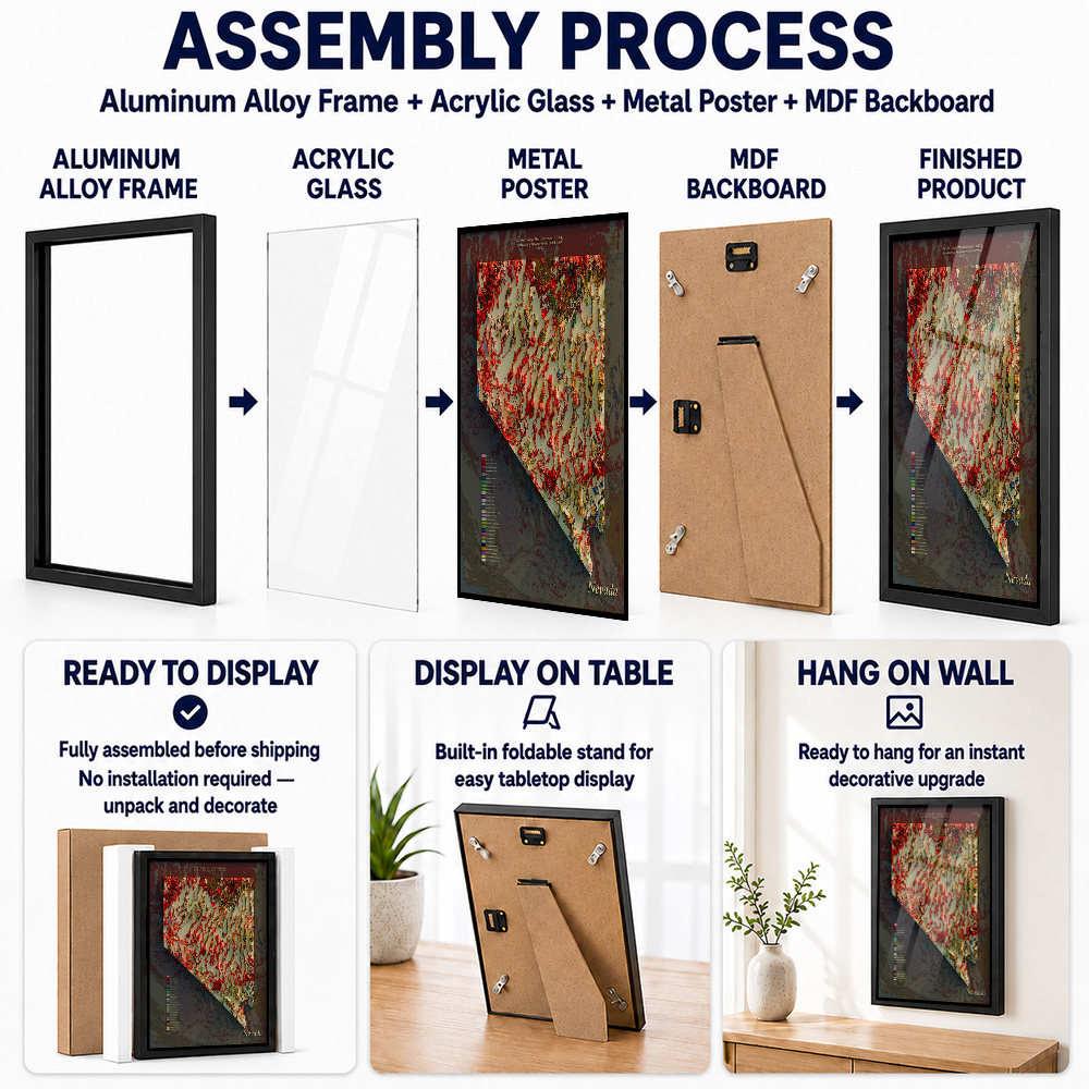 Poster in metallo con cornice  - Custom Map Poster recensione e prezzo