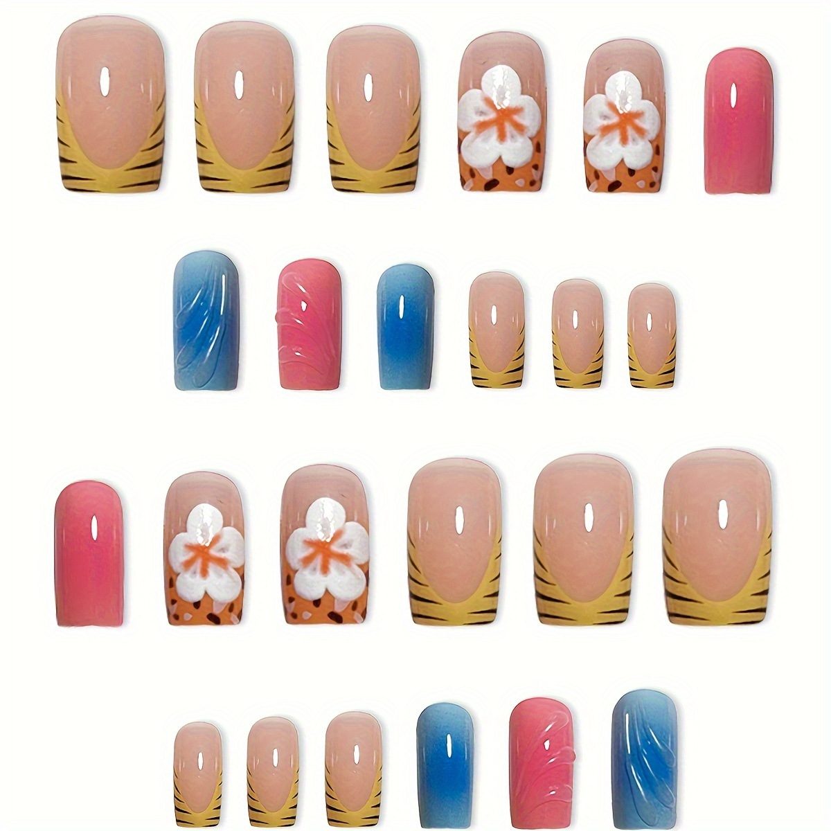 24 pezzi di unghie finte a tes - Pressed Flower Art recensione e prezzo